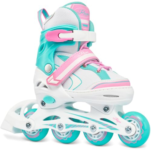 RAVEN Inline Skates Inliner für Kinder Mädchen verstellbar (Lia Mint/Pink, 30-33 (18,5cm-20,5cm))