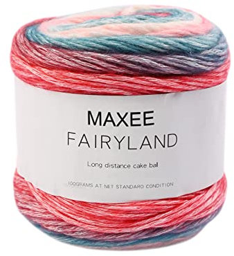 Maxee Farbverlaufsgarn 100g, 250 Mete Cupcakes Bobbel, Mehrfarbiges Gradient Häkelgarn, Handstrick Häkeln Baumwollstrickgarn zum Pullover Hüte - Blauer See