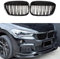 Gangying F48 Nieren Schwarz,Kühlergrille passend für BMW X1er F48 F49 2016 2017 2018 2019 Schwarzer Glanz F48 F49 Grill Kühlergrill Vorne X1 Doppelsteg Nieren