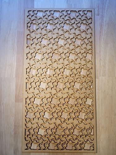 Fret Panel Screen Radiator Cabinet wall Decorative Screening-grille- Perforated MDF panel (600x300mm) 0025 (6mm thick MDF Primed White)