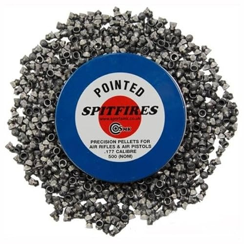 MR SERVICES HAZLEMERE LTD 500 Qty - SMK SPITFIRE POINTED AIR RIFLE PELLETS - .177-4.5mm 7.8 Grain - Tin of 500.