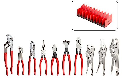 TEKTON Gripping, Cutting, and Locking Pliers Set with Rack (10-Piece) | PLR99202
