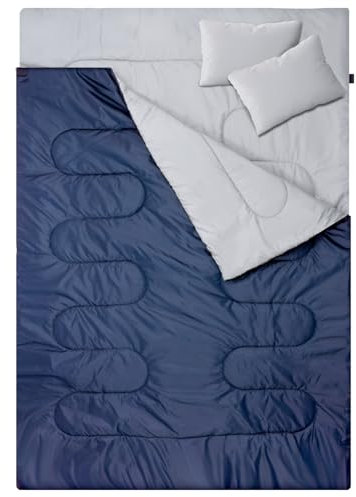 Schlafsack Outdoor Doppelschlafsack - Ohuhu Deckenschlafsack Winter für Erwachsene 2 Personen und Tragetasche, Angenehme Temperatur für Outdoor Camping