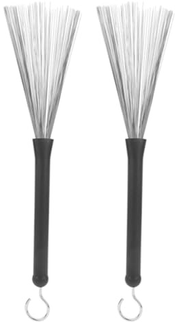 Brosse à Tambour Rétractable, Bâton de Tambour en Fil D'acier Inoxydable en Caoutchouc pour Batterie de Jazz Réglable et Suspendu, 12,6X0,6 Pouces