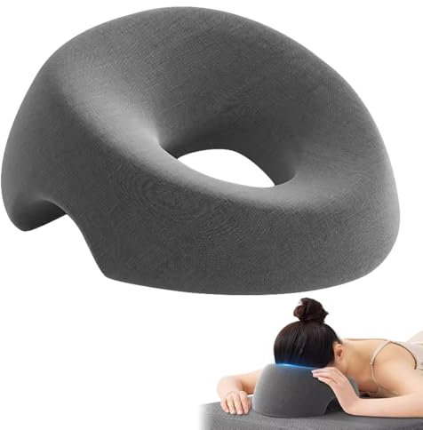 KUWUNG Cuscino Massaggiante Viso con Foro, Poggiatesta Massaggiante per Letto, Cuscino Viso in Memory Foam con Foro, Cuscino per Massaggio Viso per Scrivania, Spa, Salone, Lettino per Massaggi