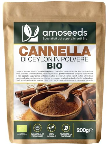 Cannella di Ceylon in polvere BIO 200 g | Macinata, pura, naturale, senza additivi | Gusto intenso | Qualità superiore