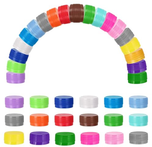 sourcing map Plastic Bottle Caps 30mm Water Bottles Top Mixed Color 100pcs | Bottle Screw Lid Top,Water Bottles Top Cap,for DIY Development,Imagination Intelligence Craft,Scrapbook Creative Gifts