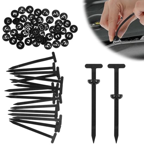 50 fibbie universali in nylon per fascette fermacavi, resistenti, autobloccanti, multiuso, in nylon, per riparazioni auto, fissaggio del corpo (nero)