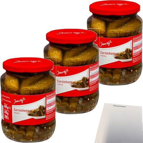 usy Bundle für Jeden Tag Cornichons 3er Pack (3x720ml Glas) + usy Block