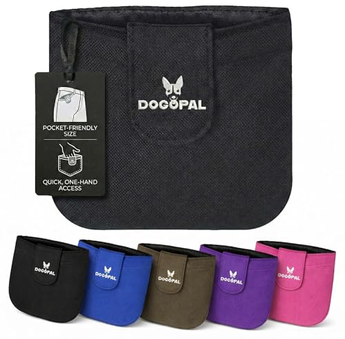 DOGOPAL Porta Premietti per Cani con Chiusura Magnetica, Porta Snack da Tasca per Addestramento, Sacchetto Porta Crocchette Compatto per Passeggiate (Nero)