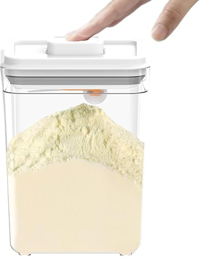 FOUTP Dosatore Latte in Polvere Ermetico Contenitore Pop-up con Misurino Porta Latte Neonato Senza BPA Trasparente Salva Freschezza per Farina Cereali Legumi (1700ML)