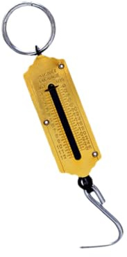 Happyyami Báscula Colgante Mecánica Portátil de 12kg Gancho para Pesaje Vertical, Aleación de Aluminio y Acero, Adecuado para Uso en Hogar y Tienda