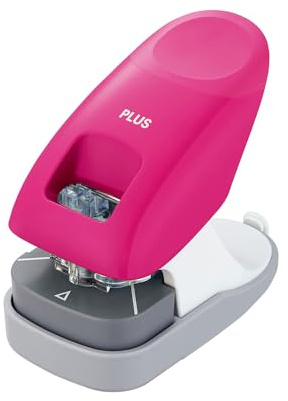 PLUS Japan Agrafeuse sans agrafes de bureau 10 feuilles Rose