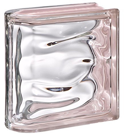 1 pièce BM brique de verre AQUA réflexe rose 19x19x8 cm - Finition linéaire horizontale