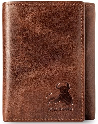 BULL GUARD Best Trifold Wallets for Men and RFID Wallets for Men Genuine Leather Wallet Great for Work, Travel, Outdoors with ID and a Secret Pocket