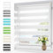 Zarnan Doppelrollo Klemmfix ohne Bohren Weiß 95x120cm(Stoffbreite 91cm) Duo Rollo Blickdicht Zebrarollo Rollos für Fenster ohne Bohren für Wohnzimmer Küche Büro lichtdurchlässig und verdunkelnd