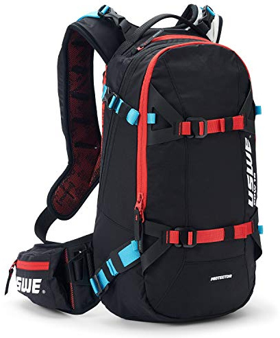 USWE Pow 16L, Ski and Snowboard Backpack with Back Protector, for Men and Women. Insulated Snow Hydration Pack with Thermo Cell Freeze Protection. Bounce Free. Black.