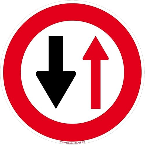 Signalétique.biz France – Panneau temporaire en plastique COMACEL 650 mm – Accès interdit – Cédez le passage