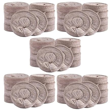 Baccelli di torba,Pellet di torba,Fertilizzante nutriente compresso e blocco del terreno 50 pezzi | Baccelli per piante iniziali, terreno conveniente, compatto per piante iniziali per fiori, verdure