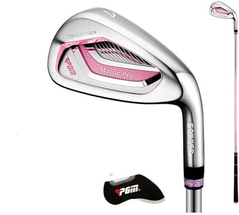 Ferro da golf da competizione per donne, #7, ferro da golf da donna, con manico leggero in carbonio o acciaio e copertura per mazza da golf (con copricapo, S-Carbon)