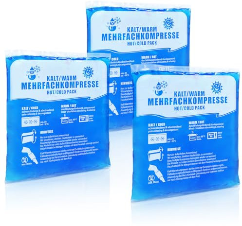 Robin Goods® 3X compressioni Multiple 14 x 13 cm Riutilizzabili, Calde e Fredde, Adatte al microonde, Cuscinetto refrigerante Termico per Primo Soccorso, infortuni Sportivi e Sollievo dal Dolore
