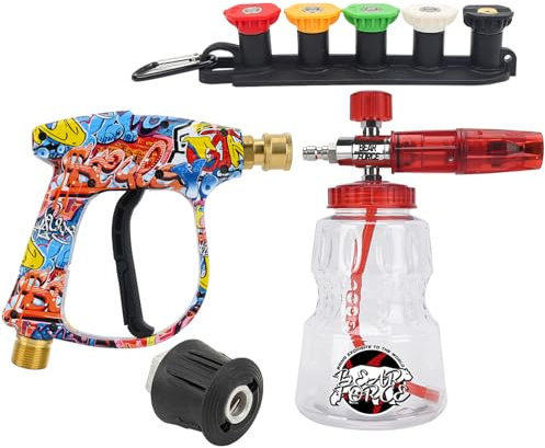 BEAR FORCE Pistola pulverizadora M22-ID14MM y lanza de espuma de nieve para Bosch, Nilfisk, STIHL, lavado de coches y limpieza de automóviles