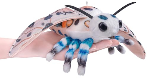 lilizzhoumax Leopard Moth Keychain Plush Toy Stuffed Animal Bag pendant Realistic Lovely Cute Super Soft Creative Personalized Gift for Couple Kids Bedtime Companion Plushie Collection 7” white
