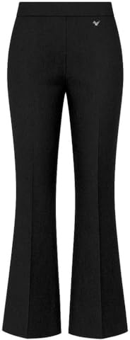 Girls Flared Jersey School Trousers Pull Up Wide Leg School Uniform Heart Pendant Ages 3-18y Black