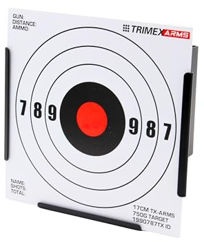 TRIMEX ARMS 17cm Steel Pellet Trap Target Holder, Wall Mount Airgun Airsoft Target for Air Rifle & Air Pistol, White, Paper Material, 100 Target Cards Included (Pellet Trap With 100 Card Targets)