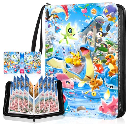 Niaetuto 50 PCS Classeur Carte,400 Cartes Album Porte Carte,Portable Album de Collection,Imperméable Albums pour Cartes à Collectionner Stockage