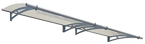 Canopia by Palram Vordach für Haustür Aquila 3000 Pultvordach 300 x 92 cm Grau Sonnenschutz Haustürvordach inkl. Regenrinne