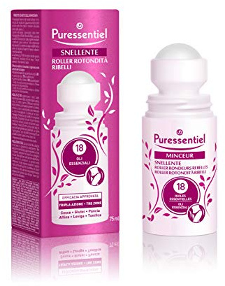 Puressentiel - Minceur - Roller Rondeurs Rebelles - Aux 18 huiles essentielles - Efficacité cliniquement prouvée - Action lissante - Cuisses, fesses, et ventre - 75 ml