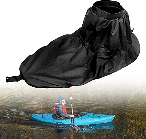 Kajak-Sprührock Universal, Universal Verstellbarer Nylon-Kajak-Sprührock wasserdichte Abdeckung Kajak-Zubehör Wassersport-Zubehör Kajak Spray Rock Kayak Zubehör Nylon Wasserdichte (Schwarz)