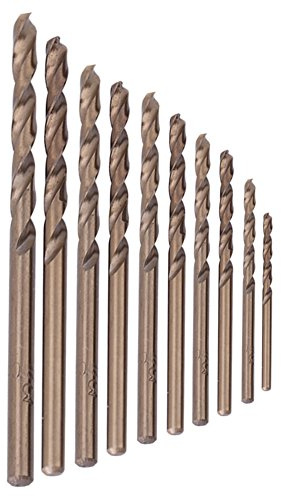 10st HSS Spiralborr, HSS-CO Borrsats, Spiralborr för Metallborrning, M35 Koboltborrsats, för Borrning på Rostfritt Stål, Gjutjärn, Plåt, Plåt(1 mm)