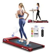 BLACK LORD Löpband 2,2 hk löpband med hastighetskontroll, 1–9 km/h för hem, kontor och gym, elektrisk motionscykel för promenader, jogging och effektiv träning (röd)