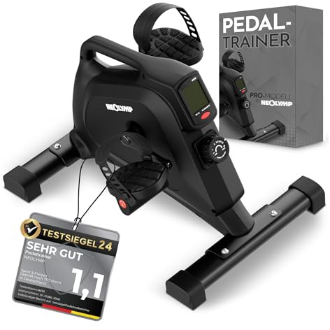 NEOLYMP Pedaltrainer für Zuhause TÜV geprüft – gelenkschonender Beintrainer im Sitzen für Senioren, Widerstandstrainer mit Display, 8 Stufen & Magnetbremse, Heimtrainer Senioren (Pedaltrainer)
