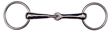 Unbekannt Wassertrense gebrochen aus vernickeltem Stahl, massiv, Breite 13,5 cm, Stärke 14 mm, Ringe Ø 65 mm