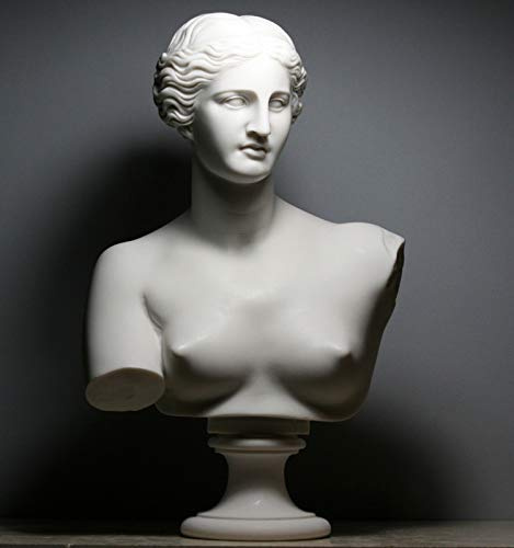 Aphrodite Goddess Venus de Milo Busto Testa Greco Cast Marble Scultura 53 cm