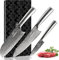 Damascus Kitchen Knife Set 3 PCS with Chef Knife,Santoku Knife and Paring Knife,VG10 Steel 67 Layers Superior Damascus Steel Knives Blades Sharp Damascus Japanese Style with Hammered Handles