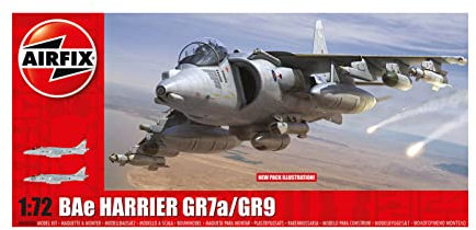 Airfix Model Set - A04050A BAe Harrier GR7A/GR9 Model Building Kit - Plastic Model Plane Kits for Adults & Children 8+, Set Includes Sprues & Decals - 1:72 Scale Model