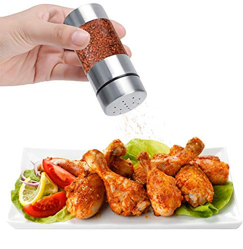 Saupoudreuse à Sucre en Poudre, Inox, Saupoudreuse à Cacao, Sucriers et Saupoudreuses, Pot à épices, Poivrière avec Couvercle et Fenêtre pour Amidon de Maïs, Sel, Farine de Cacao,