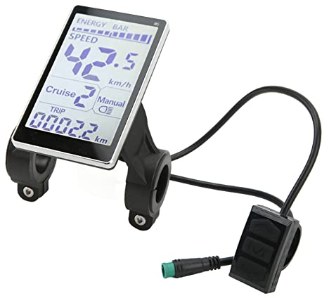 Elektrisk Cykel LCD-skärm, 5-stift 24V 36V 48V 60V Cykeldator Riktig Vattentät Cykelhastighetsmätare, Enkel Att Läsa Universal Display Meter M5 LCD-skärmpanel med Anslutning