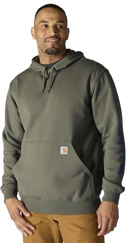 Carhartt Sweat graphique ample à poids moyen avec logo sur la manche pour homme, olive, Small