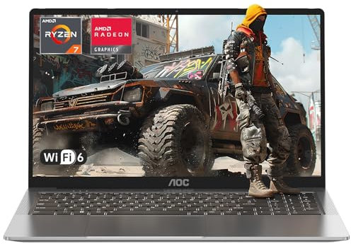 AOC Laptop,Ryzen 7 5700U(16-Thread CPU),Bis zu 4,3 GHz,Backlit Keyboard Computer,16,1 Zoll FHD Schlank Notebook,16GB RAM 512GB SSD,Radeon RX Vega 8 Graphics,USB 3.2,WiFi 6,HDM