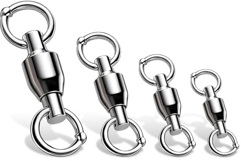 VEPEPE 30 Pack 0# Anti-Tangle Ball Bearing Fishing Swivel Connectors