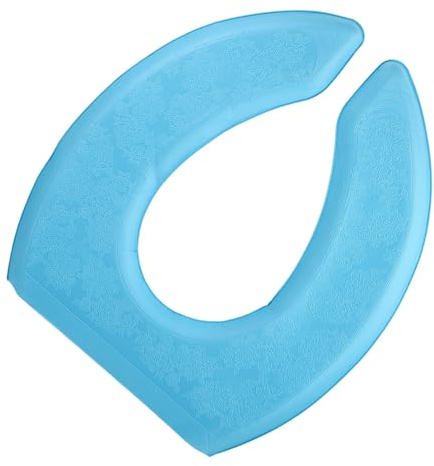 PACKOVE Cojín Para Asiento De Inodoro Autoadhesivo Grueso Azul u Forma, Eva Transpirable, Funda Decorativa Para Baño, Uso Doméstico Invierno