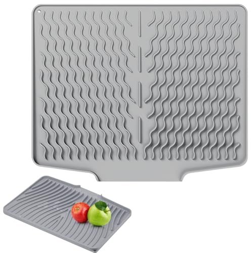 Cibo essiccante per Piatti | Tappetino di asciugatura per lavello da cucina - Disco protettivo e supporto in silicone antiscivolo per utensili e pentole