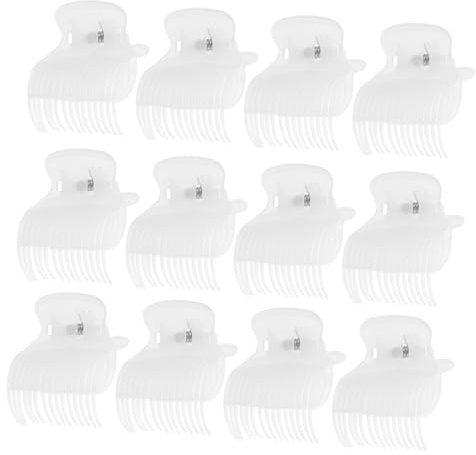 WEKADRIN 12 pièces Pince Cheveux Chaud Transparent avec Isolation Thermique Clips de Fixation Doux pour Cheveux Protection la Chaleur pour Coiffure Rapide Femme Fille Salon et Voyage