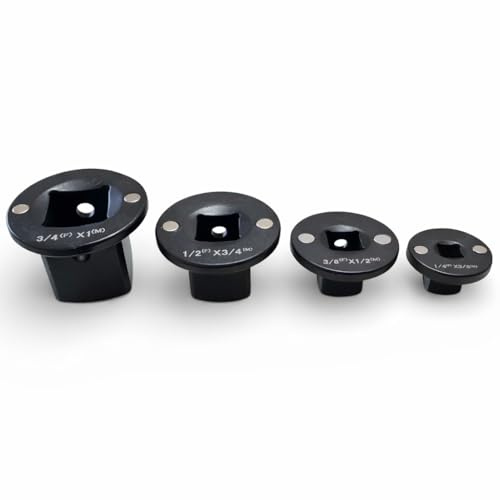Topolenashop 4 Adattatori per Bussole a Impatto a Basso Profilo – Set Magnetico da 1” a 3/4”, 3/4” a 1/2”, 1/2” a 3/8”, 3/8” a 1/4” – Compatibili con Bussole, Cricchetti e Avvitatori FS-42201