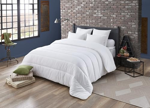 DODO - Couette Chaude 240x260 cm - Convient 2 Personnes - Tissu 80% Polyester 20% Coton - Garnissage Synthétique 100% Polyester Volupt'air - Lavable en Machine à 40°C